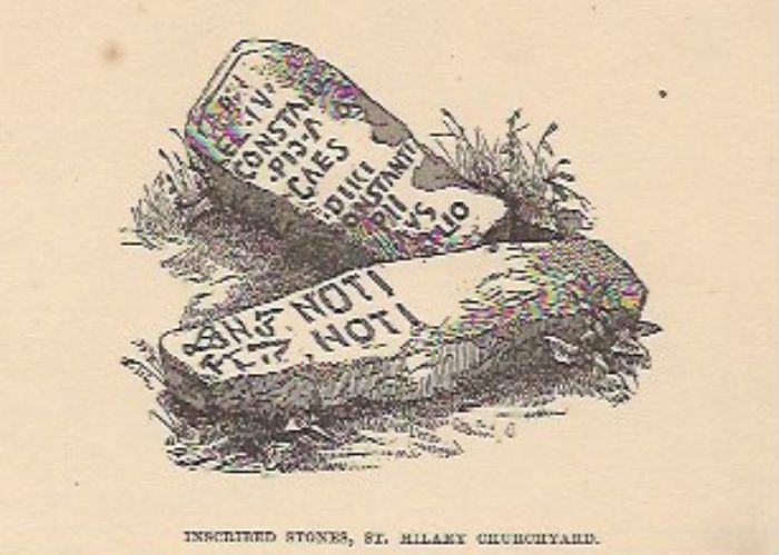 The inscribed stones, as found, illustrated by J T Blight